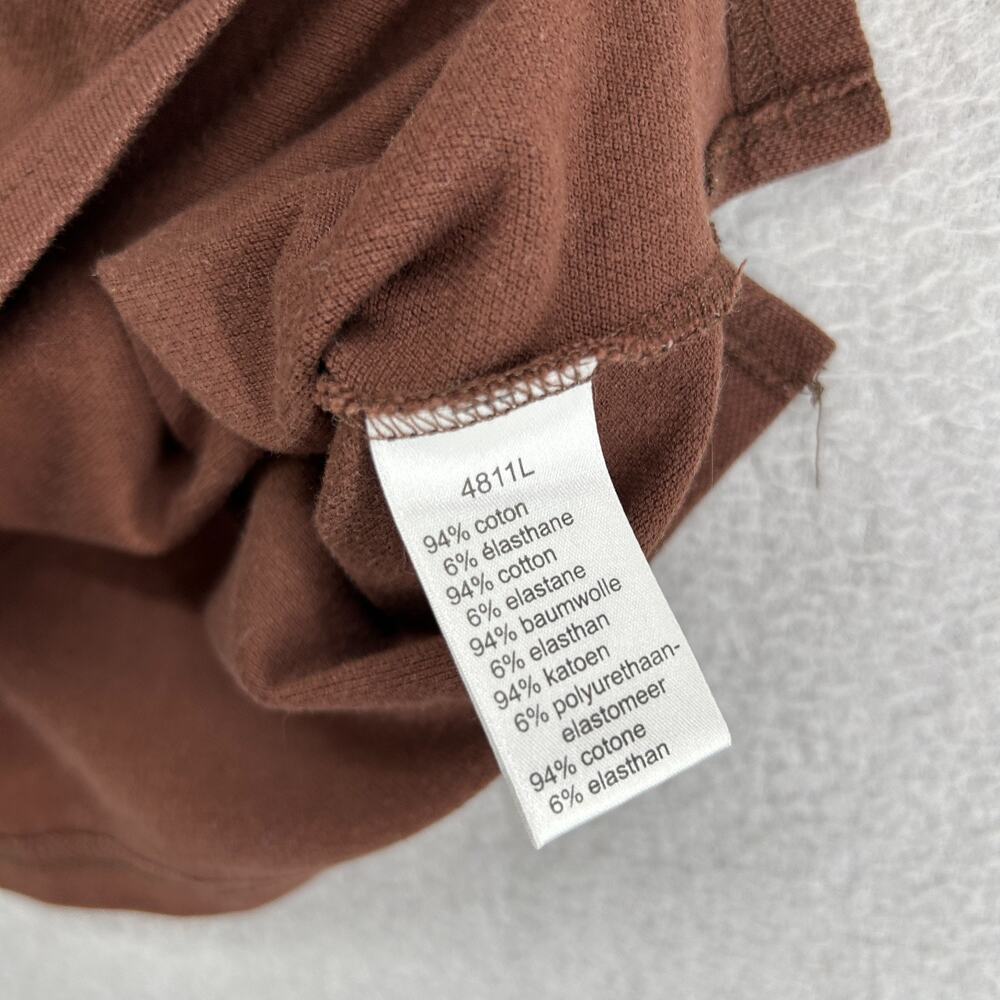 LACOSTE Shirt Womens 40 M Polo Golf Performance Pique Stretch Cotton Brown - Picture 7 of 10